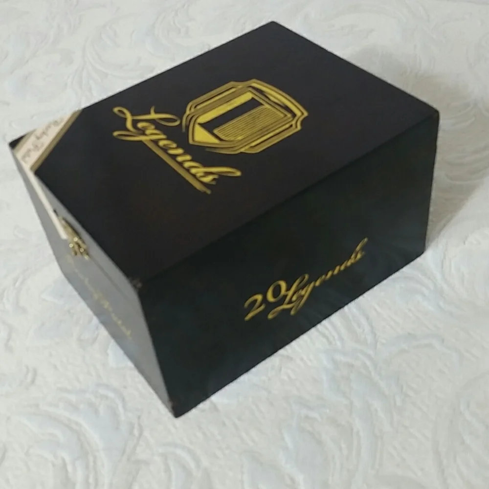 Box Cigar Wood Stained Hinged latch Jewelry Legend